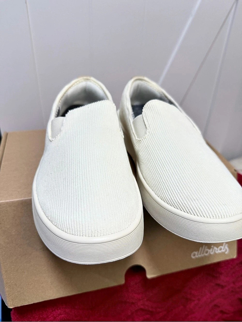 Allbirds Cruiser Slip On Corduroy Sneakers White US 7